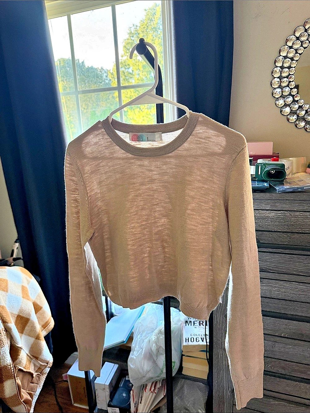 FP Beach Women's Crew Neck Sweater in Brown Size Medium